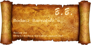 Bodacz Barnabás névjegykártya